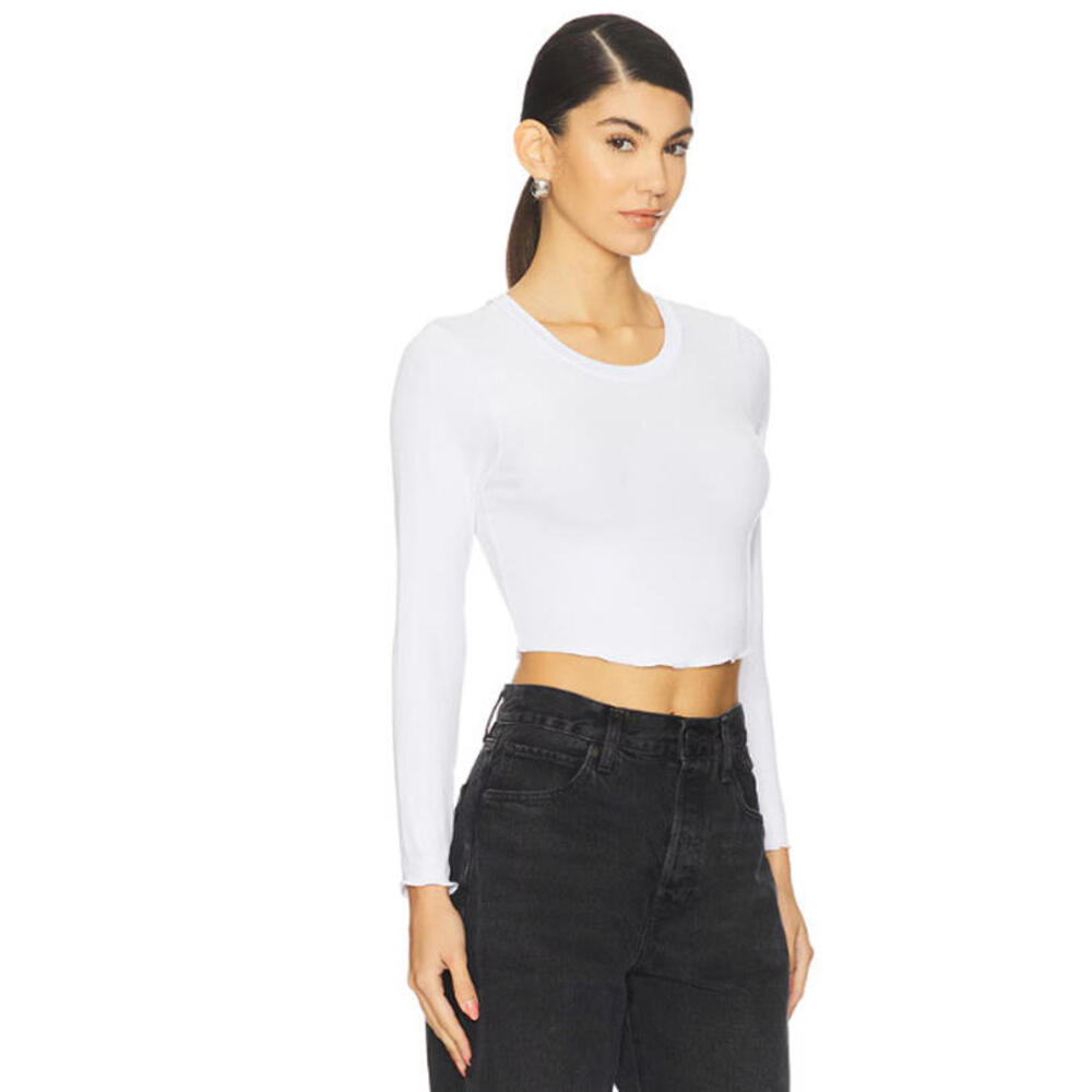 LNA Clothing Arya Cropped Long Sleeve Top white size L NWT $82msrp
